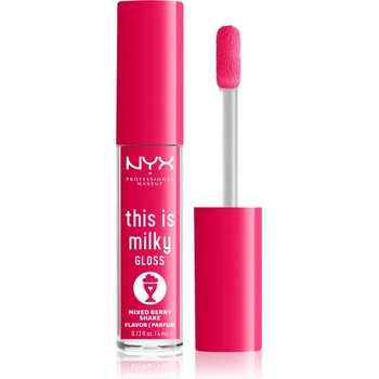 NYX Cosmetics This is Milky Gloss Milkshakes хидратиращ блясък за устни парфюмиран цвят 09 Berry Shake 4ml