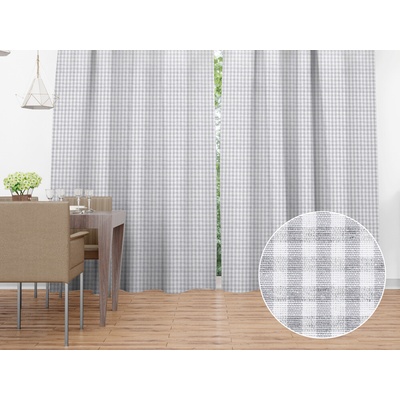 Biante Dekoračný záves Rebeka RE-015 Svetlo sivo-biela kocka malá 130x160 cm