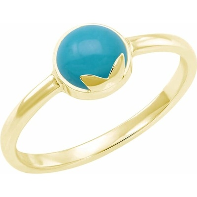 Eppi Zlatý prsten s cabochon tyrkysem Yana R37217
