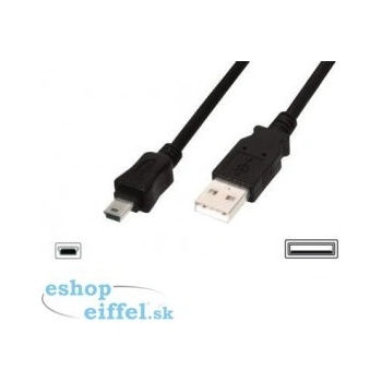 Assmann AK-300130-010-S USB 2.0, USB A M (plug)/miniUSB B (5pin) M (plug), 1m, černý