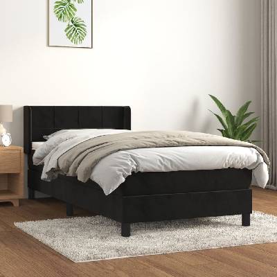 Petrashop 3130927 boxspring postel s matrací černá samet