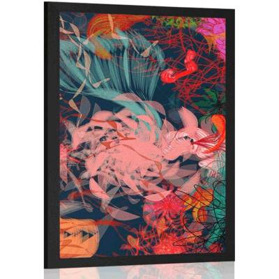 Plakát abstraktní květiny - 20x30 white