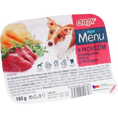 Chejn Mini Menu Adult Dog hovězí 12 x 185 g