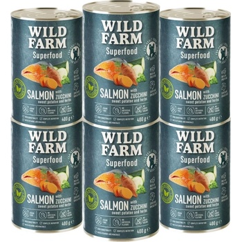 WILD FARM Superfood Salmon 6x400g беззърнена храна за кучета