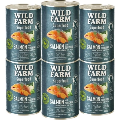WILD FARM Superfood Salmon 6x400g беззърнена храна за кучета