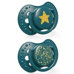 LOVI Силиконови залъгалки Lovi - Stardust, 3-6 месеца, 2 броя, зелени (22/893_gre) - ozone