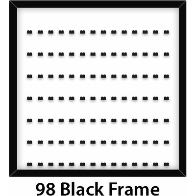 LEGO® Sběratelský rámeček na 98 Minifigurek - Černý rám, bílé pozadí (dp9001)