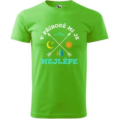 Dobrý Triko pánské tričko V přírodě Apple green