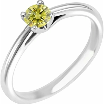 Eppi Zásnubný prsteň s certifikovaným fancy yellow lab grown diamantom Katya RE45193