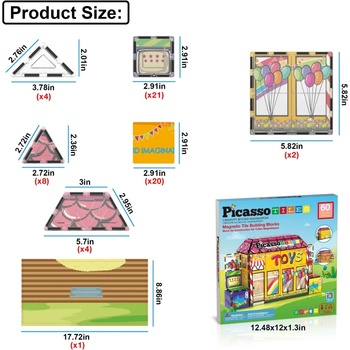 Picasso Tiles Magnetická Stavebnice Dobrodruství v Hračkářství 60ks