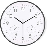 Nedis CLWA4226BK стенен часовник, диаметър 30 cm, пластмаса, безшумен механизъм: часовник, термометър, индикатор за влажност (CLWA4226BK)
