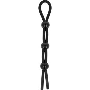 Coquette Ohmama Cord-Cock and Testicles Ring Black