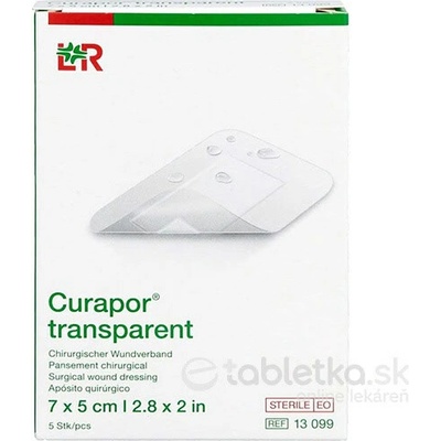 Curapor Transparent fóliové krytie vodoodolné 7 x 5 cm 1 ks