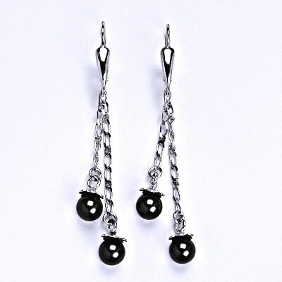 Čištín se Swarovski black perlou perly na řetízku NK 1451/27