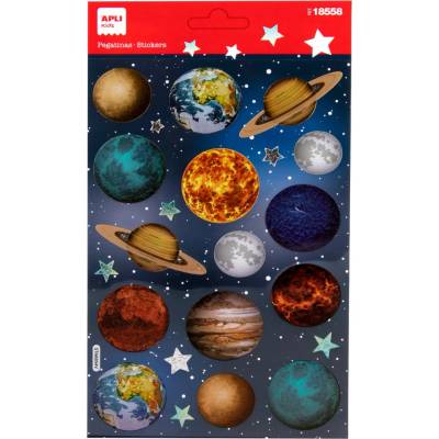 Apli Kids holografické nálepky planéty