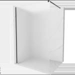 Mexen Kioto душ стена Walk-in 130 x 200 см, матирано 8 мм, черна - 800-130-101-70-30 (800-130-101-70-30)