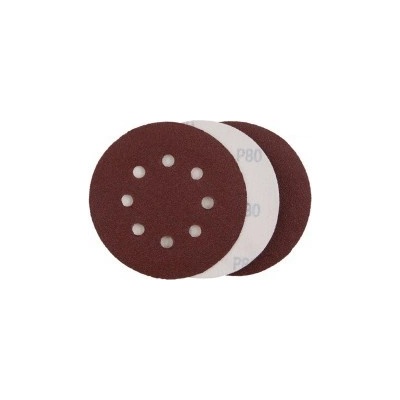 Brúsny papier so suchým zipsom, 125mm, P80, 8 otvorov, 3ks