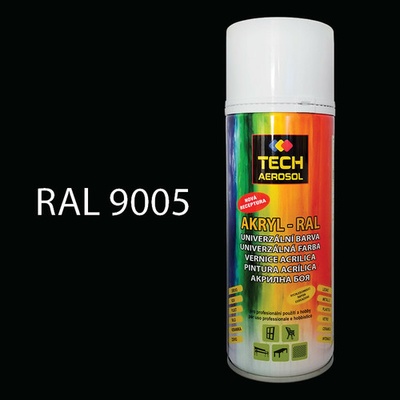 Techmat TM TECH sprej 400 ml RAL 9005 čierna matná