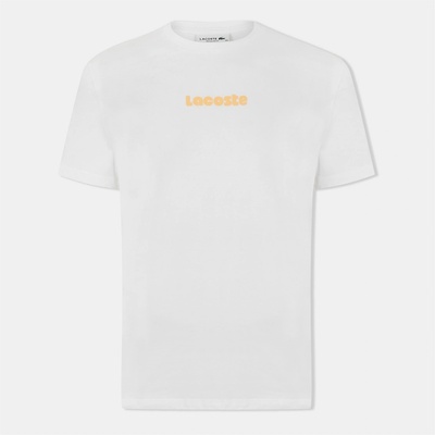 Lacoste Тениска Lacoste Men's Vintage Print Oversized T-Shirt - Flour