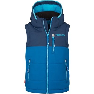 TROLLKIDS Детски синтетичен елек Trollkids Kid's Narvik Vest XT Synthetic vest - Alpine Blue / Dark Indigo / Pool Blue - размер 116 (EU) (703-3028-1215)