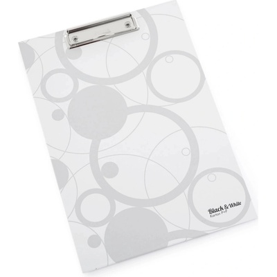 Karton p+p A4 black&white psací podložka s klipem bílá