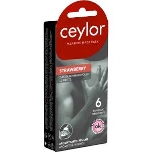 ceylor Single: Strawberry, fruity condoms 6 pcs