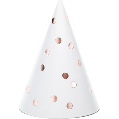 PartyDeco.pl Párty čepičky s puntíky RŮŽOVO-ZLATÉ 6 ks – Zboží Mobilmania
