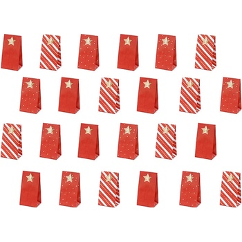 PartyDeco Adventní kalendář pytlíčky 8 x 18 x 6,5 cm