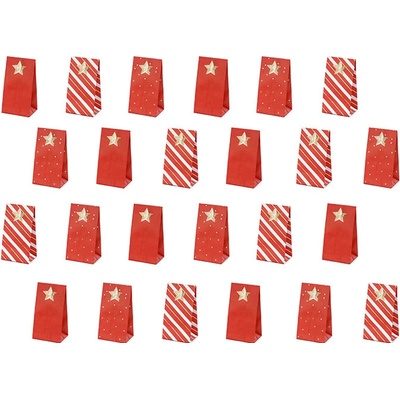 PartyDeco Adventní kalendář pytlíčky 8 x 18 x 6,5 cm
