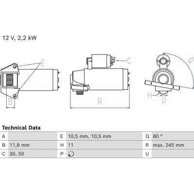 BOSCH 0 986 026 630 Startér (0986026630)