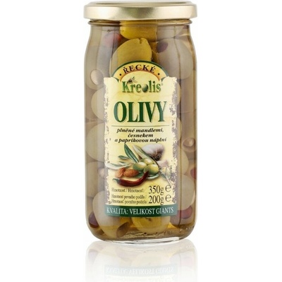 Kreolis Olivy zelené plnené mix mandľa cesnak chilli 350 g