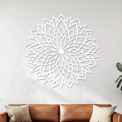 dřevo života Mandala DOBRÉ NÁLADY Rozměry (cm): 80x80, Zvolte barvu dekoru: Bílá