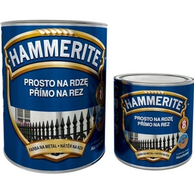 Akzo Nobel Hammerite kladívková barva přímo na zrezivělý kov, odstín černý, 0,7L + 0,25L