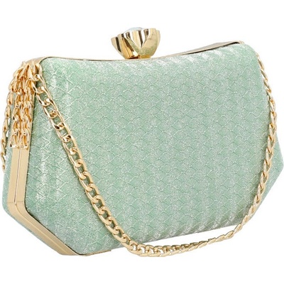 Michelle Moon Luxusná zelená dámska listová kabelka na retiazke FH1100