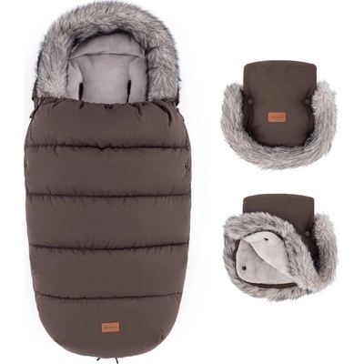 Petite&Mats zimná súprava comfy 4v1 furry rich brown