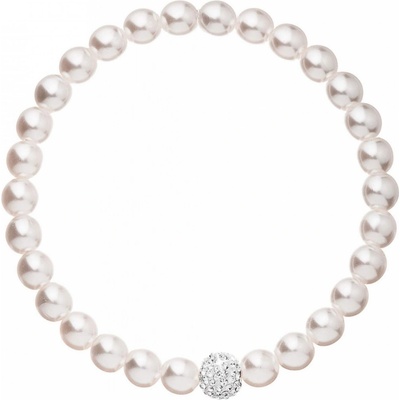 Pavona perlový bílý s Preciosa krystaly 33115.1