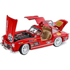  Метална кола Mercedes-Benz 300SL мащаб 1: 32 със светлини и звуци, Pull back-механизъм 1900-381