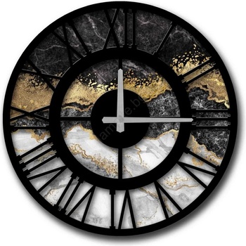 Image 1 of ASIR GROUP Стенен часовник 50 cm 1xAA черен/златист/сив (AS1465)