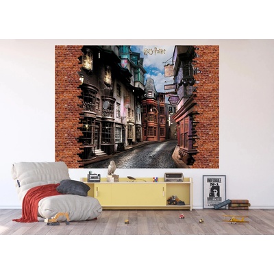 Ag Design FTDXL-1979 Dětská vliesová fototapeta na zed' Harry Potter a Příčná Ulice, rozměry 252 x 182 cm