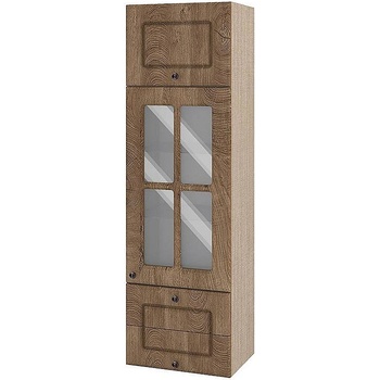 Image 1 of ИРИМ Горен колонен кухненски шкаф витрина Сити МФ-Дъб натурал-06-101 40 см