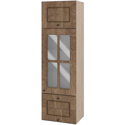 ИРИМ Горен колонен кухненски шкаф витрина Сити МФ-Дъб натурал-06-101 40 см