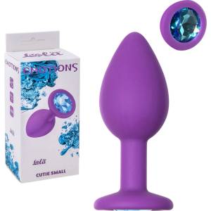 Силиконов плъг с вграден кристал, 7см. - Anal Plug Cutie Small Purple (4011-03LOLA)