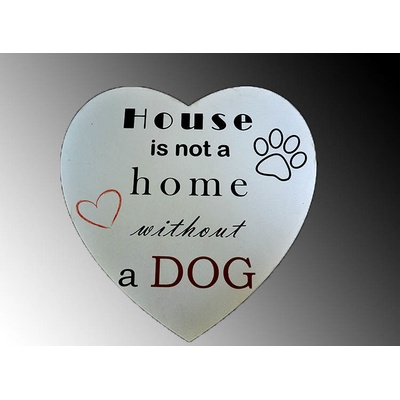 Tabuľka drevená srdce 30cm House Without Dog