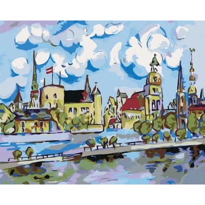zuty Malování podle čísel Cesta k městu 100 x 80 cm vypnuté plátno na rám 8596530029199