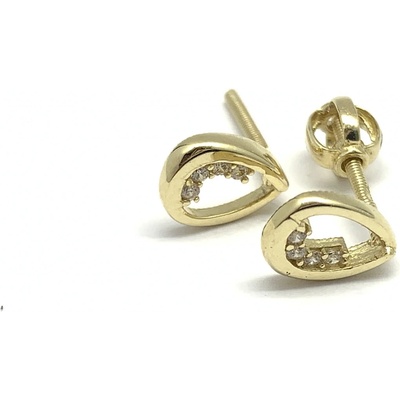 Jan Kos jewellery zlaté náušnice s bílým kamenem 59631706