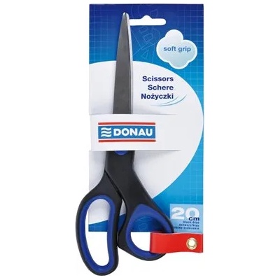 DONAU Офис ножица, 20 см, DONAU "Soft Grip", черно-синя 7920301PL-10 (7920301PL-10)