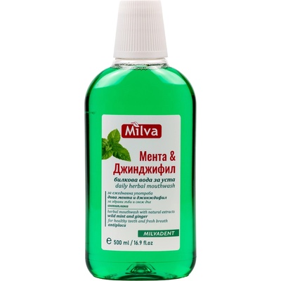 Milva Вода за уста с мента и джинджифил, 500 ml