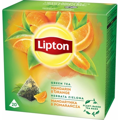 Lipton Mandarin zelený čaj mandarinka a pomeranč pyramida 20 sáčků