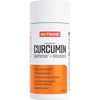 Nutrend Curcumin + Bioperine + Vitamin D, 60 Capsules
