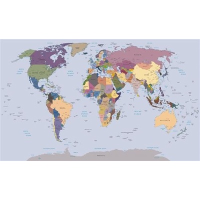 IMPOL TRADE 2142 VE XXL Vliesová fototapeta mapa světa rozměr 312 cm x 219 cm